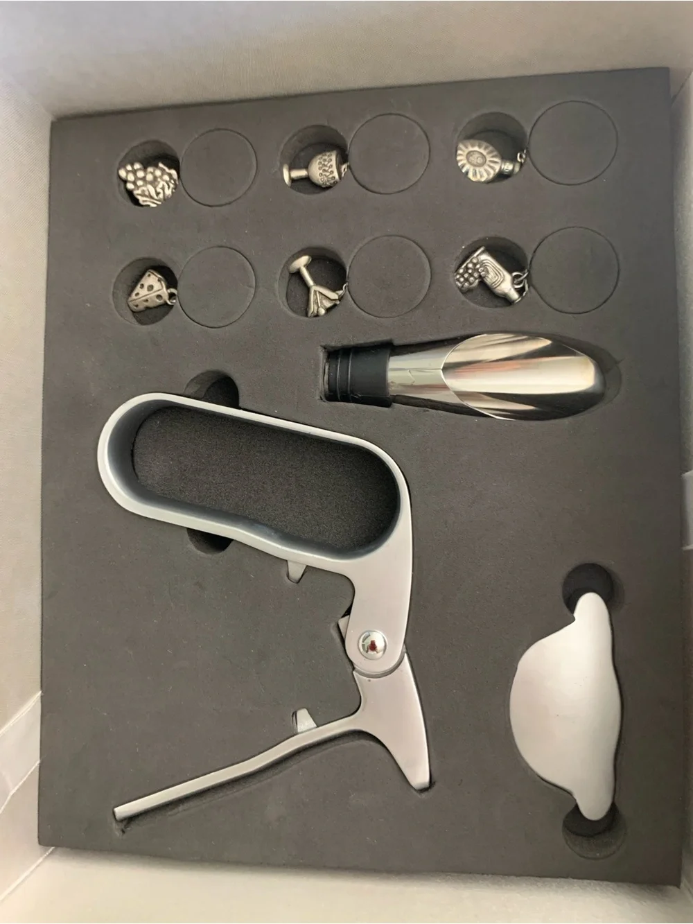 LaVigna Lever-Style Wine&Champagne Opener Set in Silver Steel